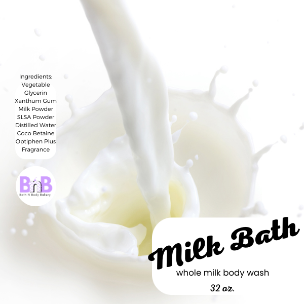 Milk Bath Body Wash/Bubble Bath 12oz